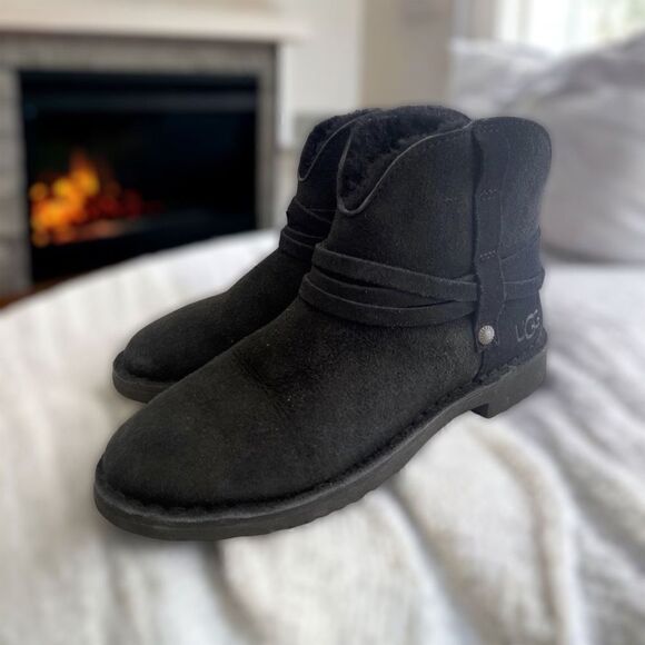 UGG Pasqual Winter Shearling Suede Boots Size 5 - Picture 2 of 9